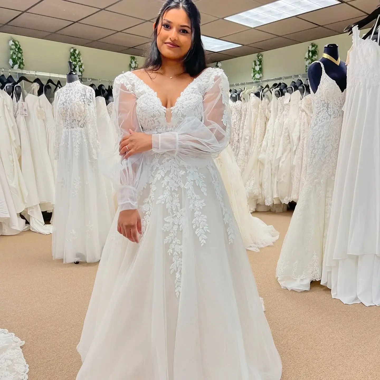model wearing a bridal gown