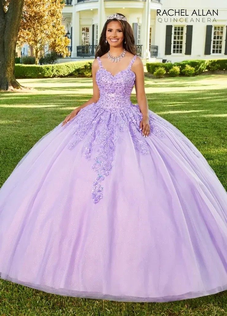 Lilac ballgown quinceañera dress with tiara.