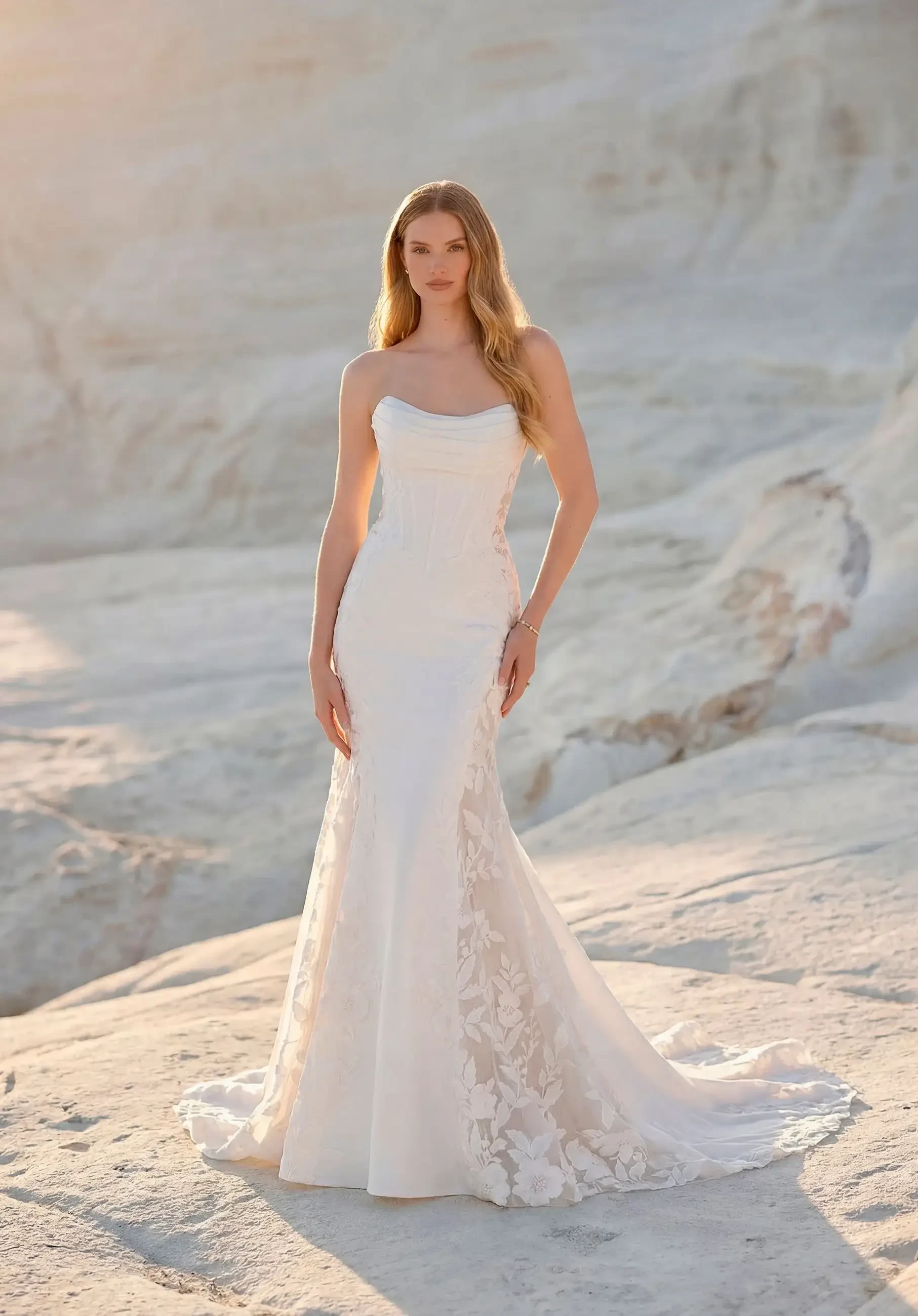 Wedding Dress Fabrics Explained: Satin, Crepe, Mikado, Lace &amp; More Image