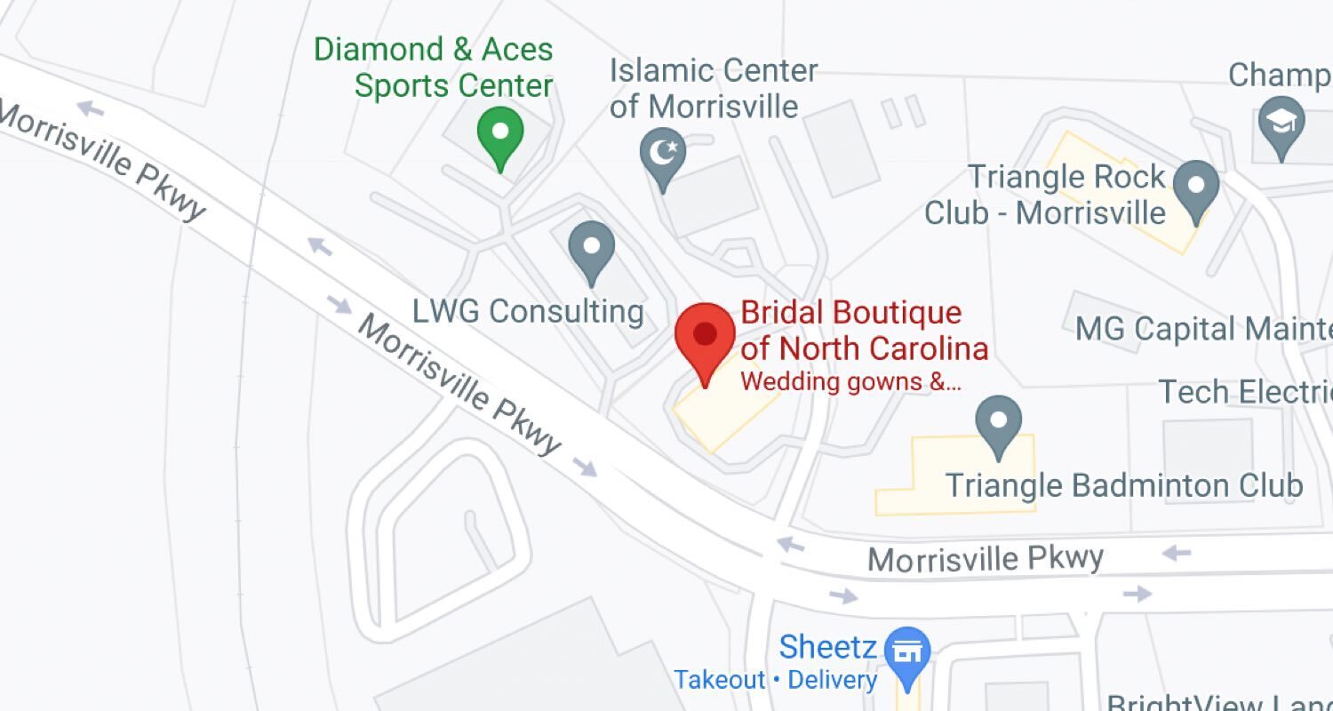 The Bridal Boutique of North Carolina location. Mobile image