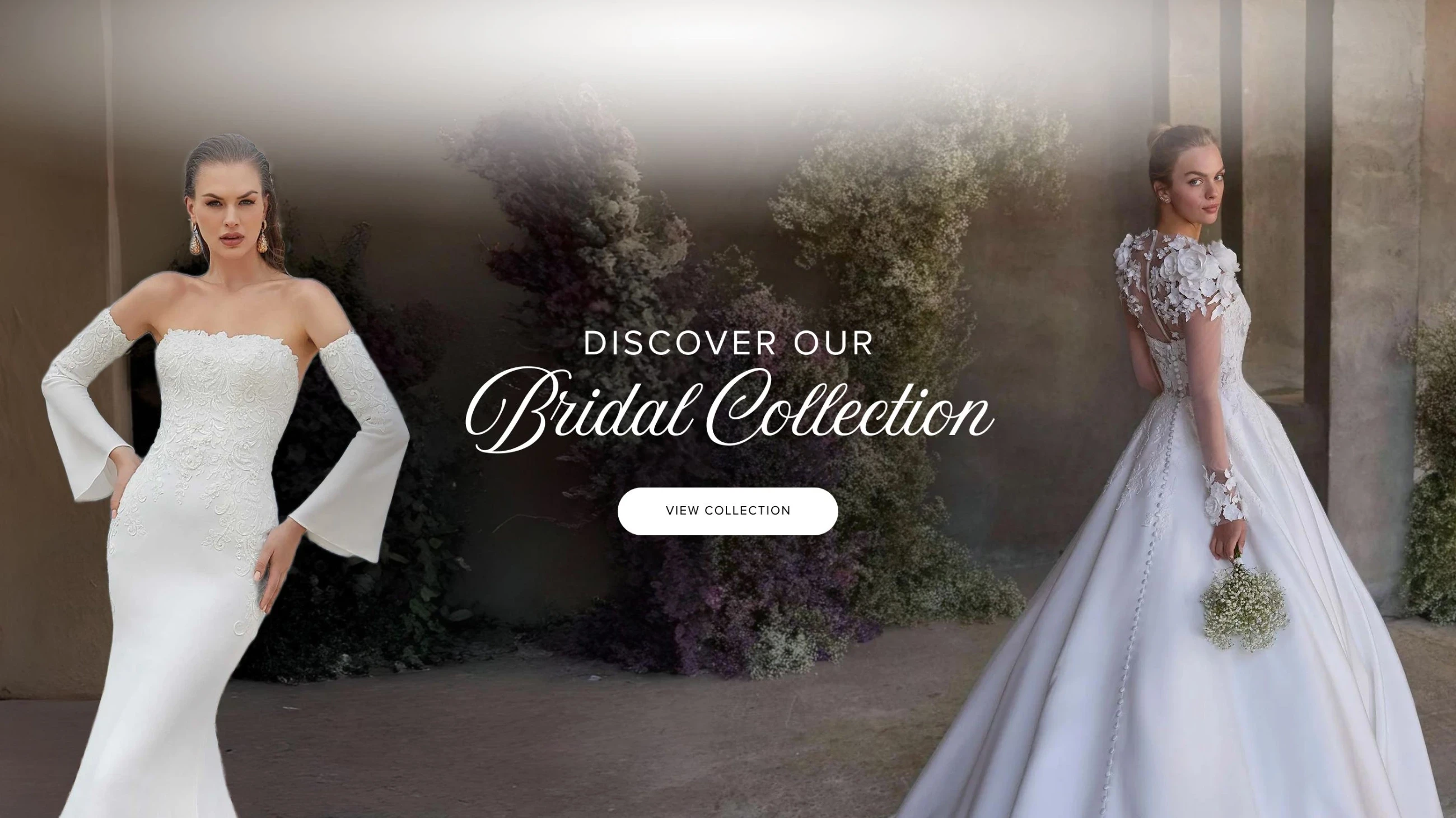 Models wearing Morilee bridal dresses, desktop banner